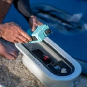 The Jobe Sports E-Duna Elite Sup Paddleboard Arranged On A Superyacht Beach Club Platform