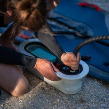 Profile View Showing The Sleek Engineering And Premium Design Of The Jobe Sports E-Duna Elite Sup Paddleboard