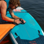 The Jobe Sports Mohaka Hybrid Sup Paddleboard Arranged On A Superyacht Beach Club Platform